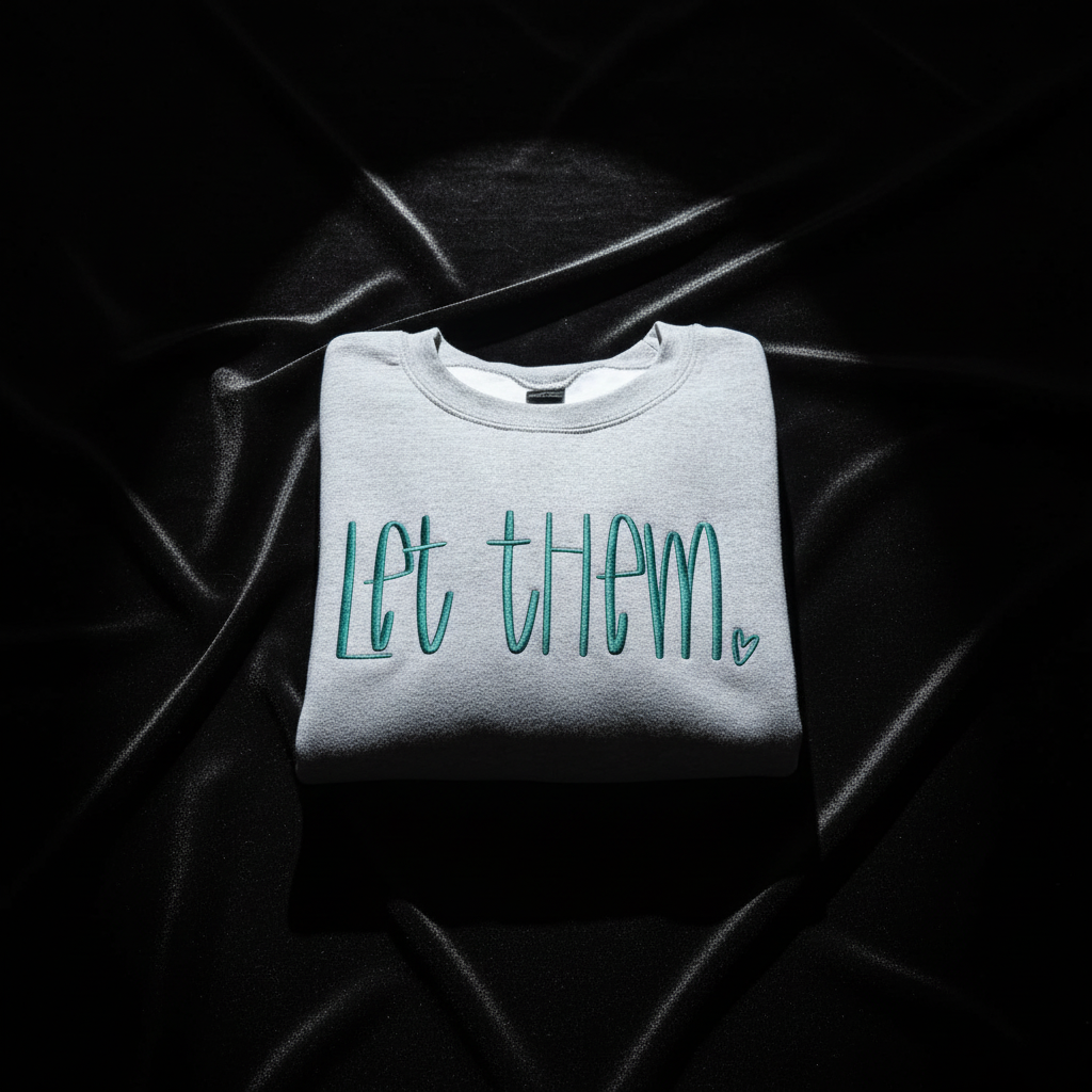 "Let Them" Quote Handlettered Embroidered Shirt